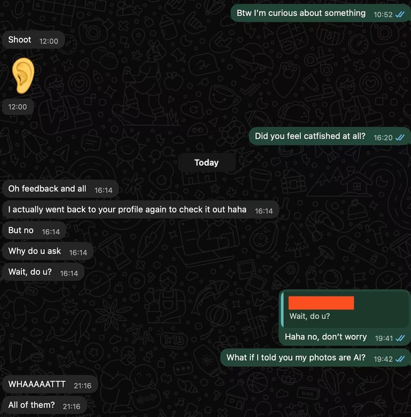 WhatsApp conversation with date